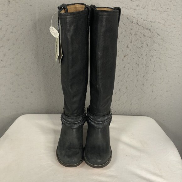 Frye Boots Womens 6.5 Black Western Harness Cowboy Ranch Rodeo NEW - Picture 2 of 16